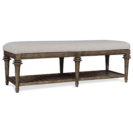 Upholstered Bed Bench with Shelf